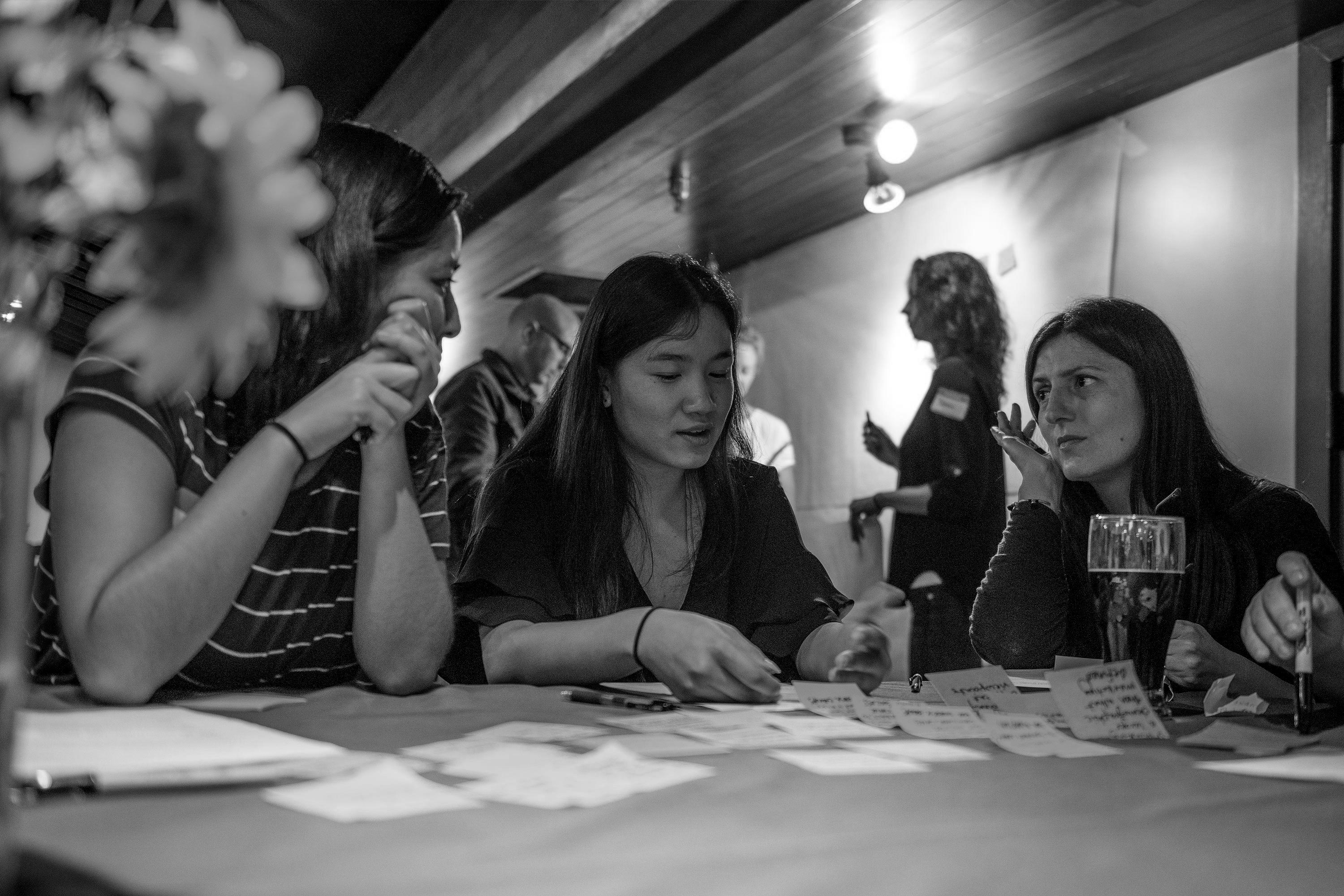 UX Speakeasy volunteers brainstorming